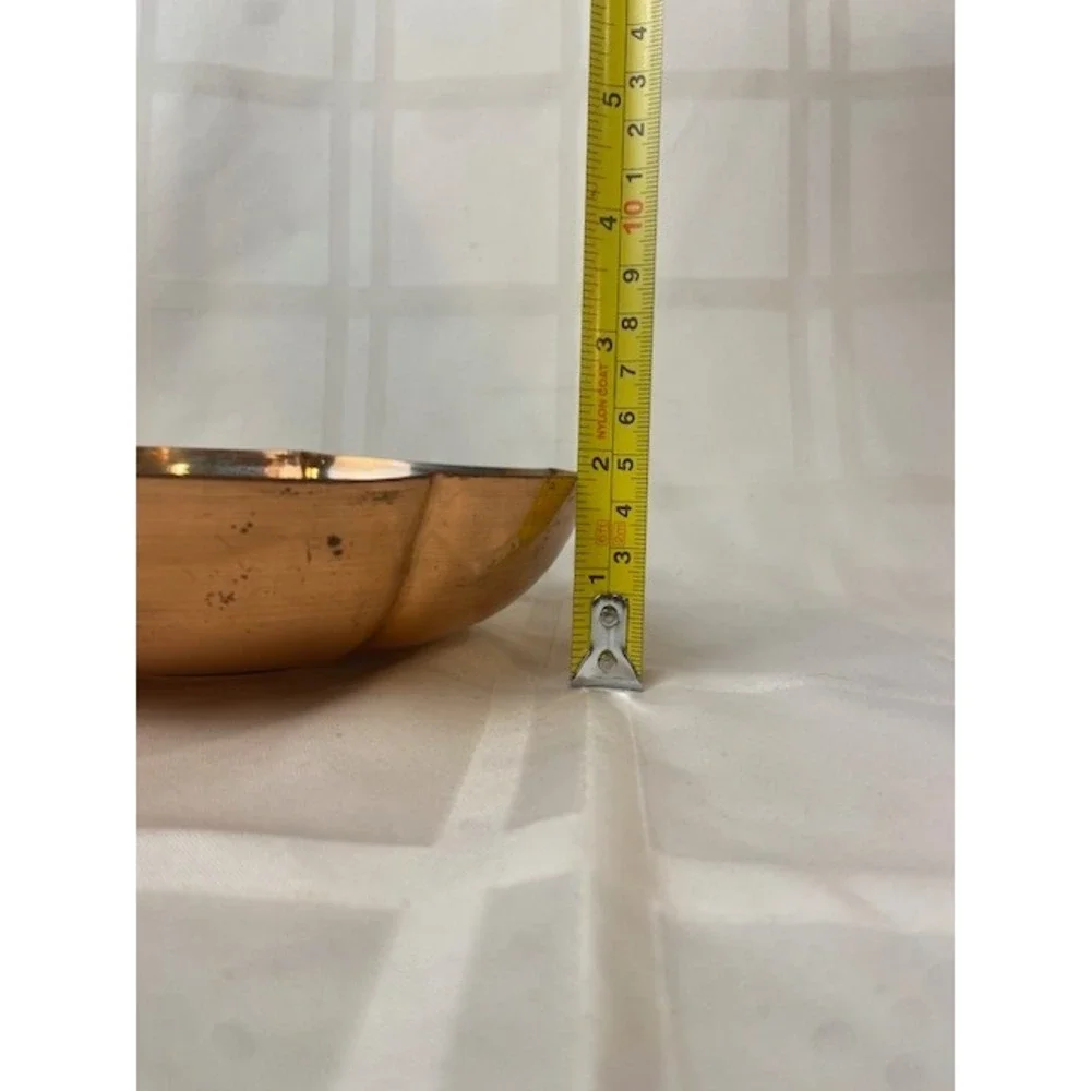 Vintage Manzoni Boston Hand Wrought Copper Scalloped Bowl 855 Patinated 6.75 in
